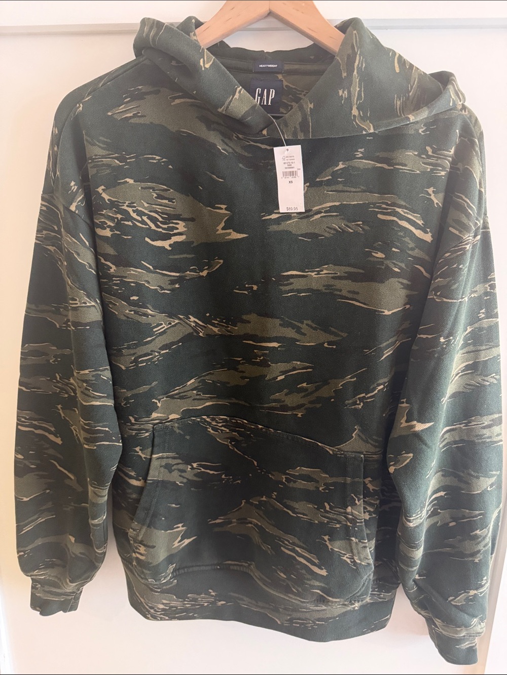 GAP Tiger-Stripe Camouflage Hooded Sweatshirt - Dark Green & Tan